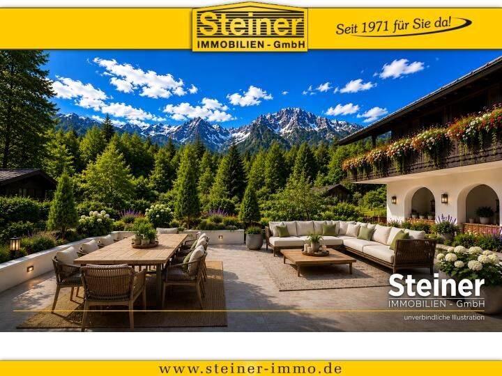 Grainau: 3-Zimmer-Wohnung ca. 95 m², Terrasse 80 m², eigener Garten, Keller, EBK, Duplex, 82491 Grainau
