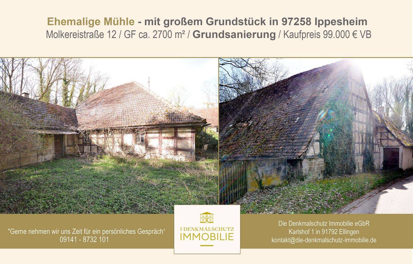 Ehemalige Mühle mit großem Grundstück, 97258 Ippesheim