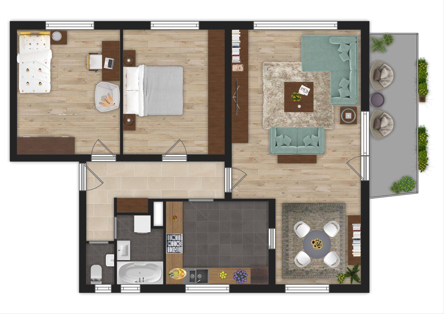Helle 3-4 Zimmer-Wohnung mit Balkon, 78465 Konstanz
