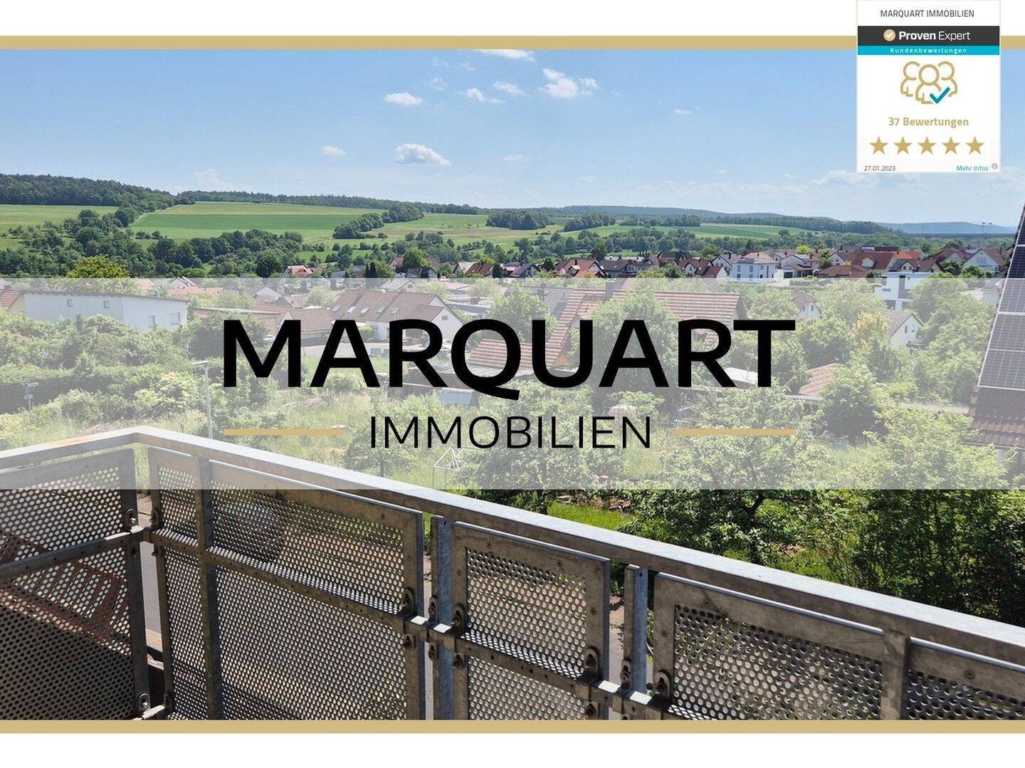 Großzügige 2 Zimmer DG mit super Weitblick, Balkon, EBK und Carport, 97723 Oberthulba