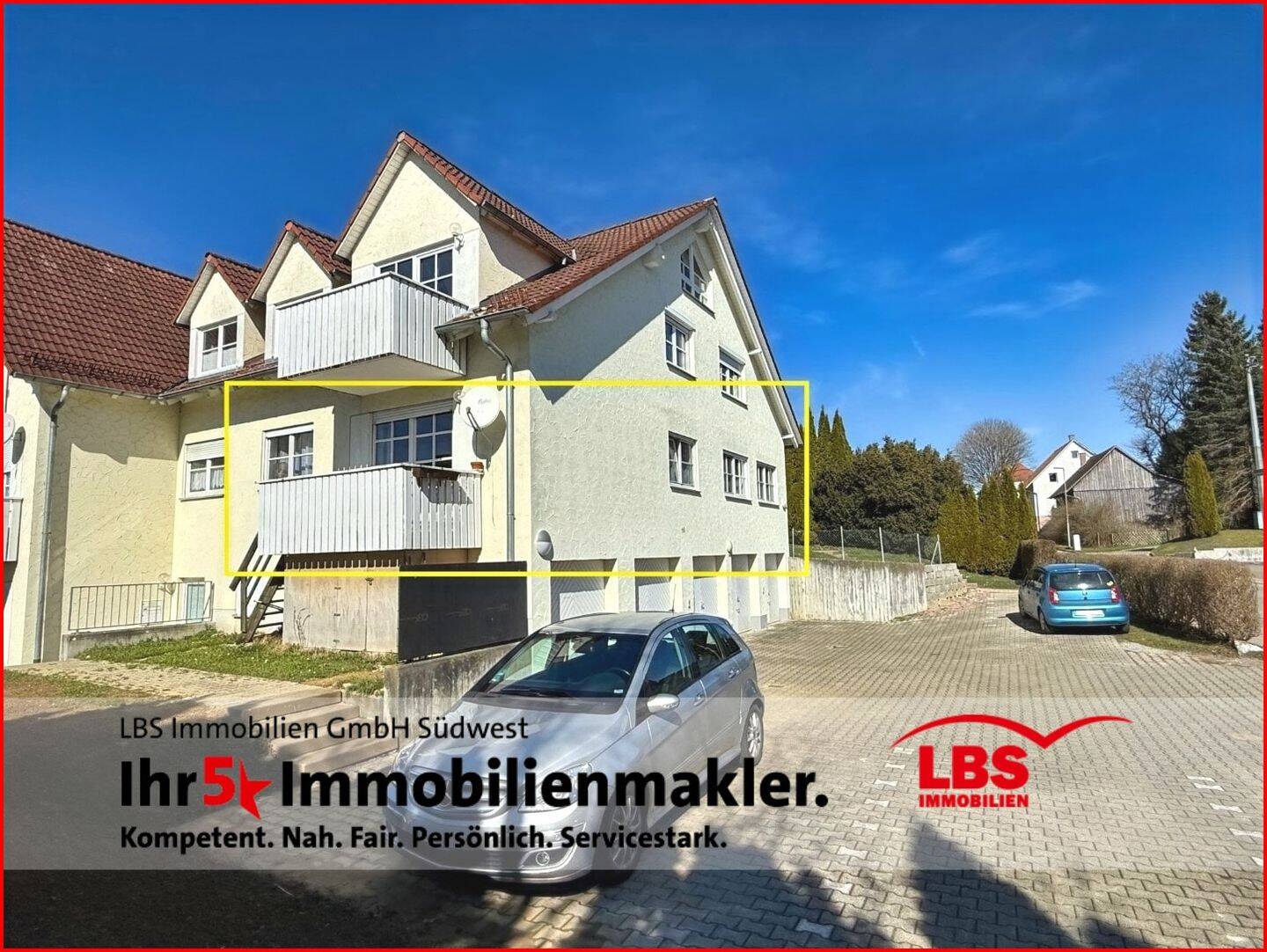 Gepflegte 3-Zimmer-Wohnung mit neuwertiger Einbauküche, Balkon + Garage, 78355 Hohenfels