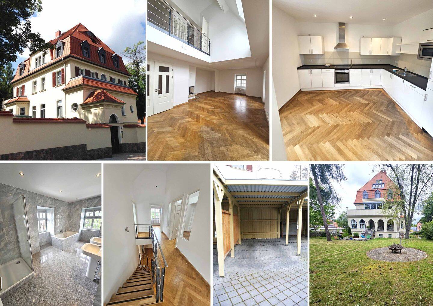 2009 san. 5-R-DG-Maisonette-Whg. mit TOP Lage & Ausstattung! Kamin, EBK, 3 Bäder, Terrasse, Carport, 4416 Markkleeberg