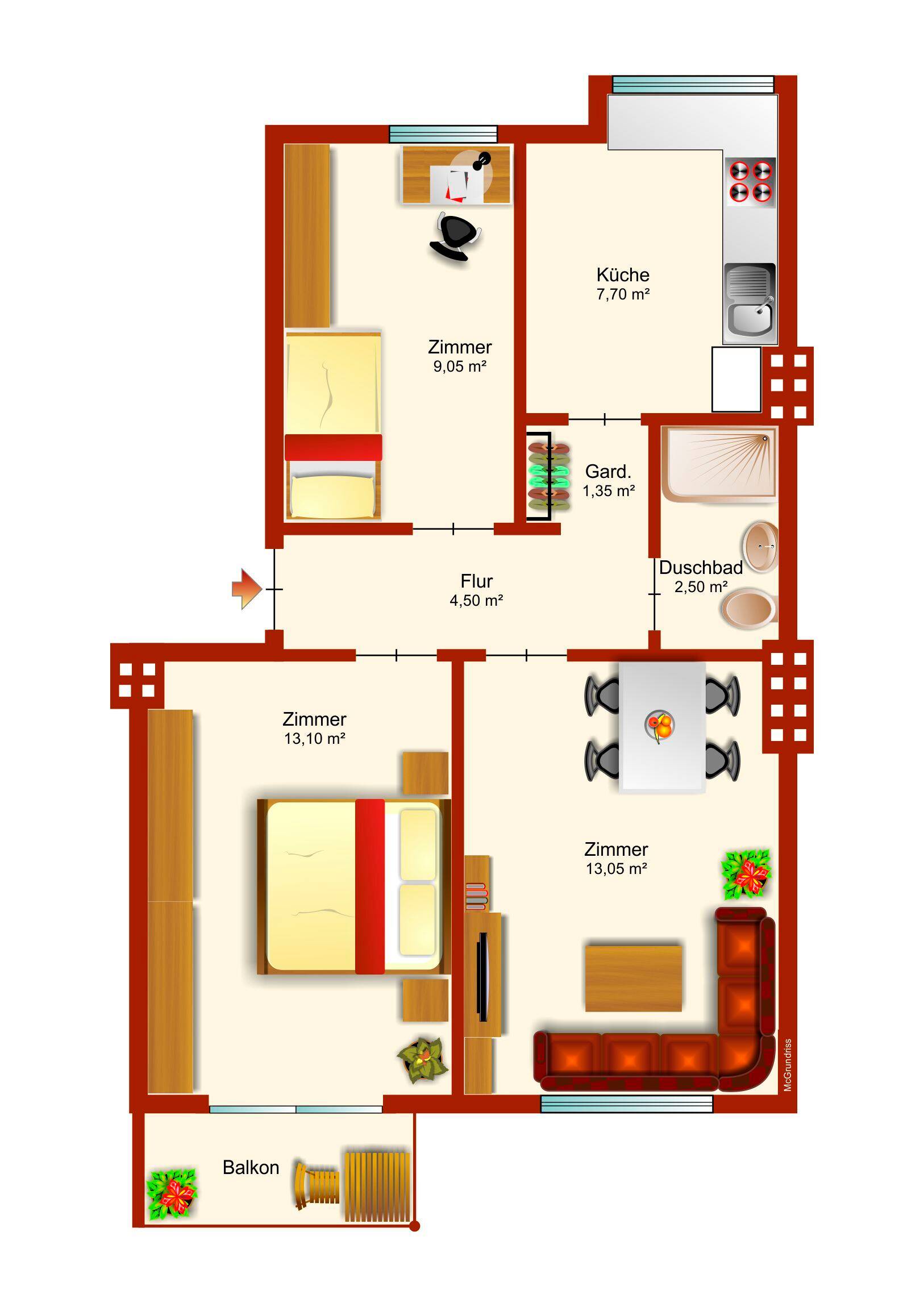 WG sucht Nachfolger 3/4 Zi. – Wohnung mit Küche, Duschbad und Balkon
