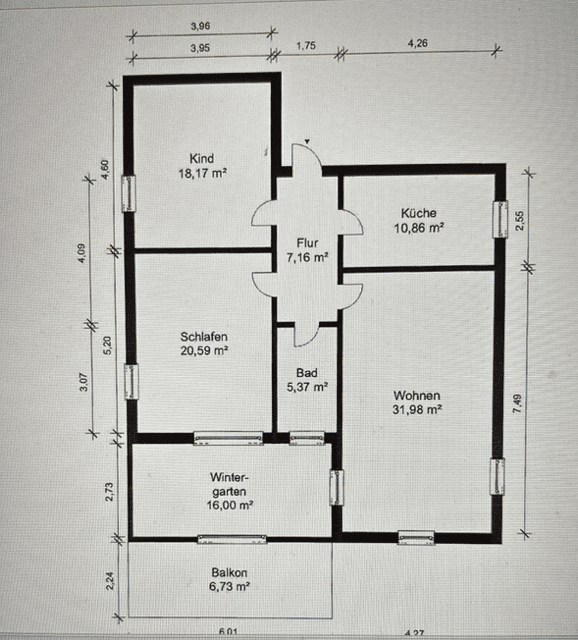 Helle 3,5-Zimmer-Wohnung mit Wintergarten, Balkon und Garten zur Alleinnutzung in Alt-Marl, 45768 Marl