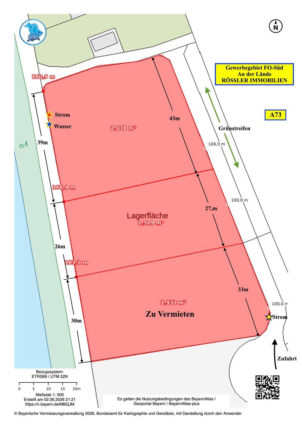 Gewerbegrundstück in Forchheim-Süd 1932 qm, 91301 Forchheim