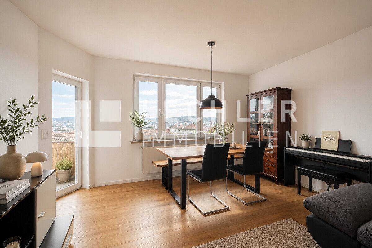 Hier beginnt Ihr gemeinsames Zuhause – 3 Zimmer mit Balkon & Fernsehturmblick, 70192 Stuttgart (Feuerbach Nord)
