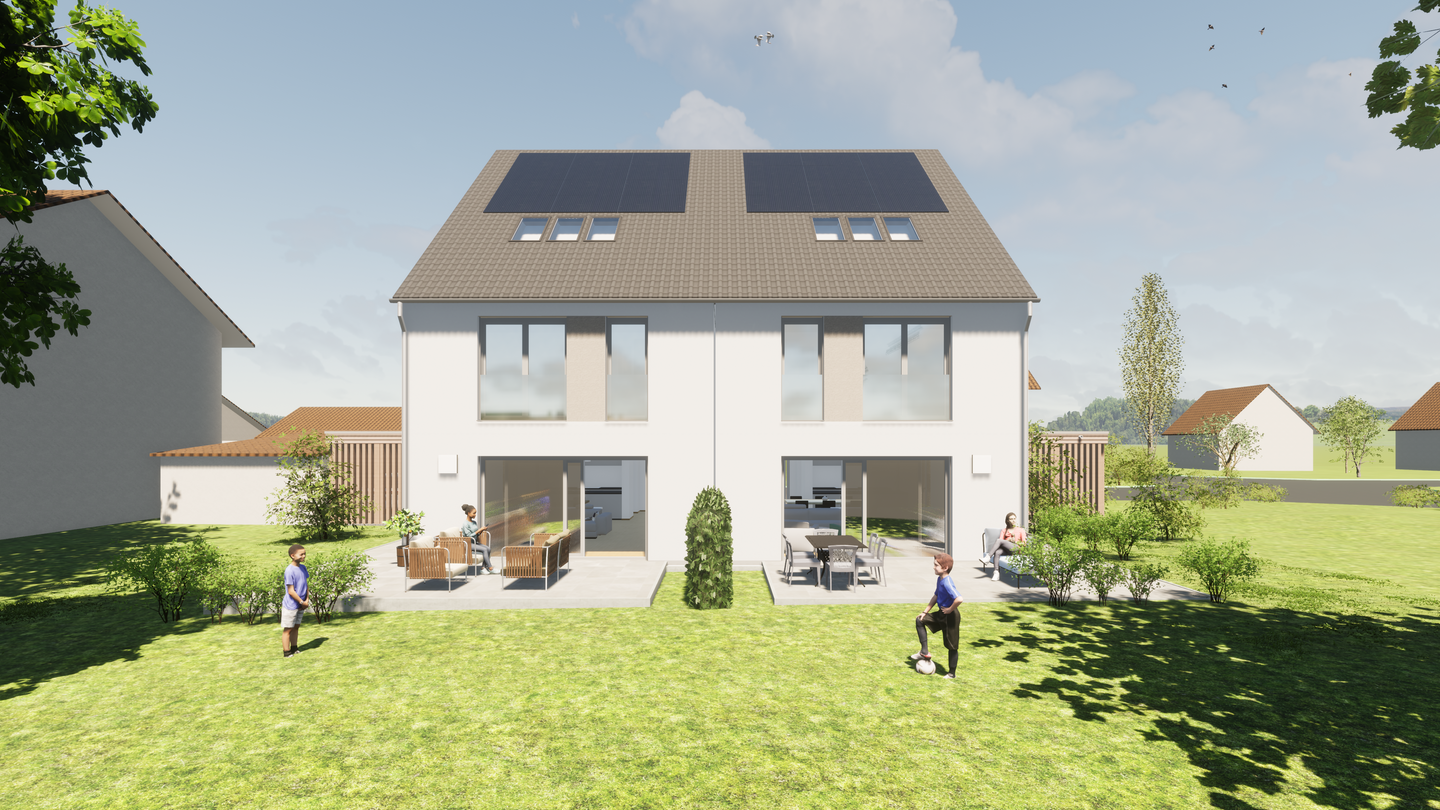Neubau – großzügige Doppelhaushälfte mit großer Süd-Terrasse in ruhiger Lage, 91083 Baiersdorf