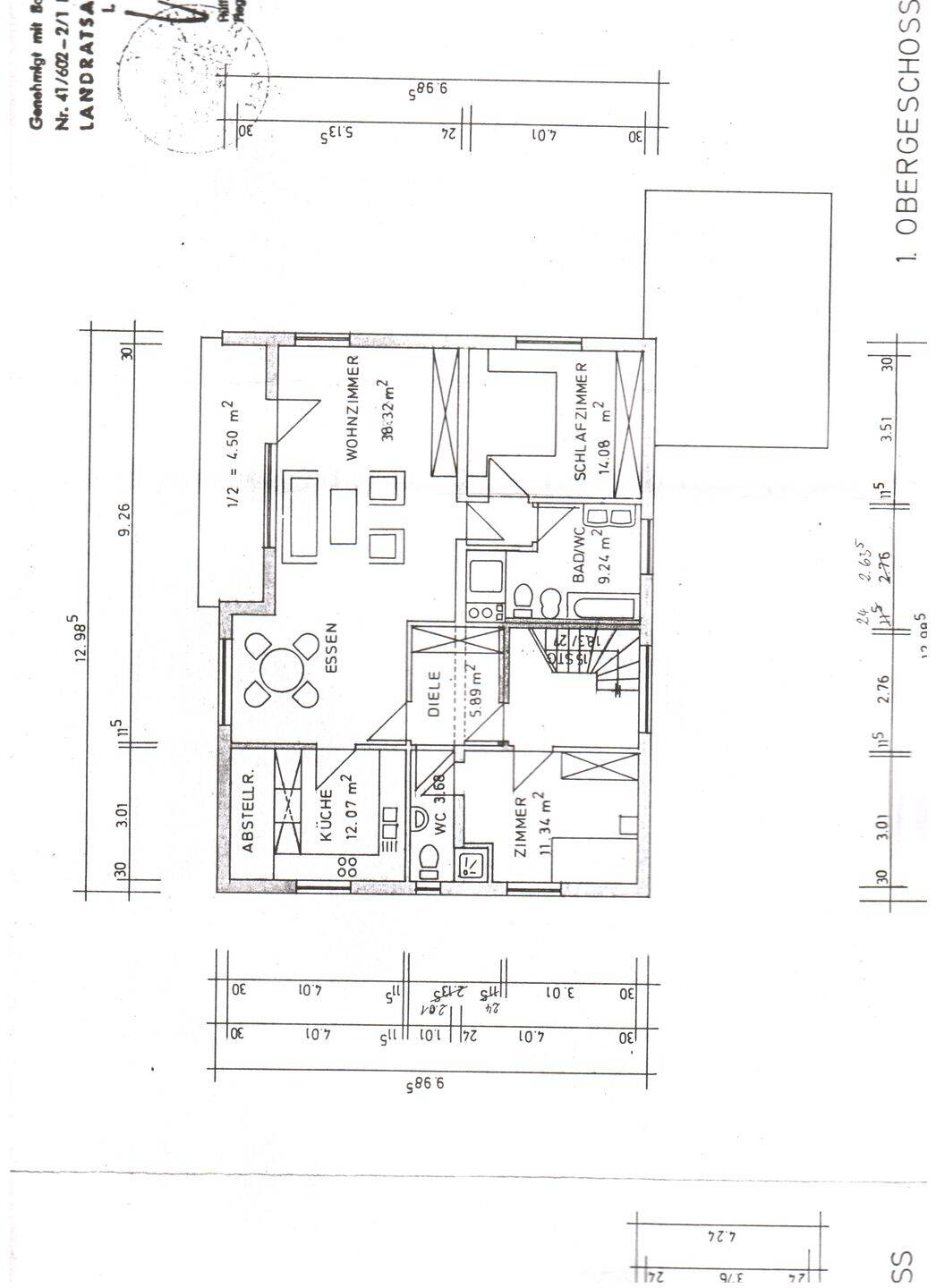 Traumlage Röhrmoos, 3-Zimmer OG-Wohnung 100 qm Wfl. in Dreifam.haus, 85244 Röhrmoos