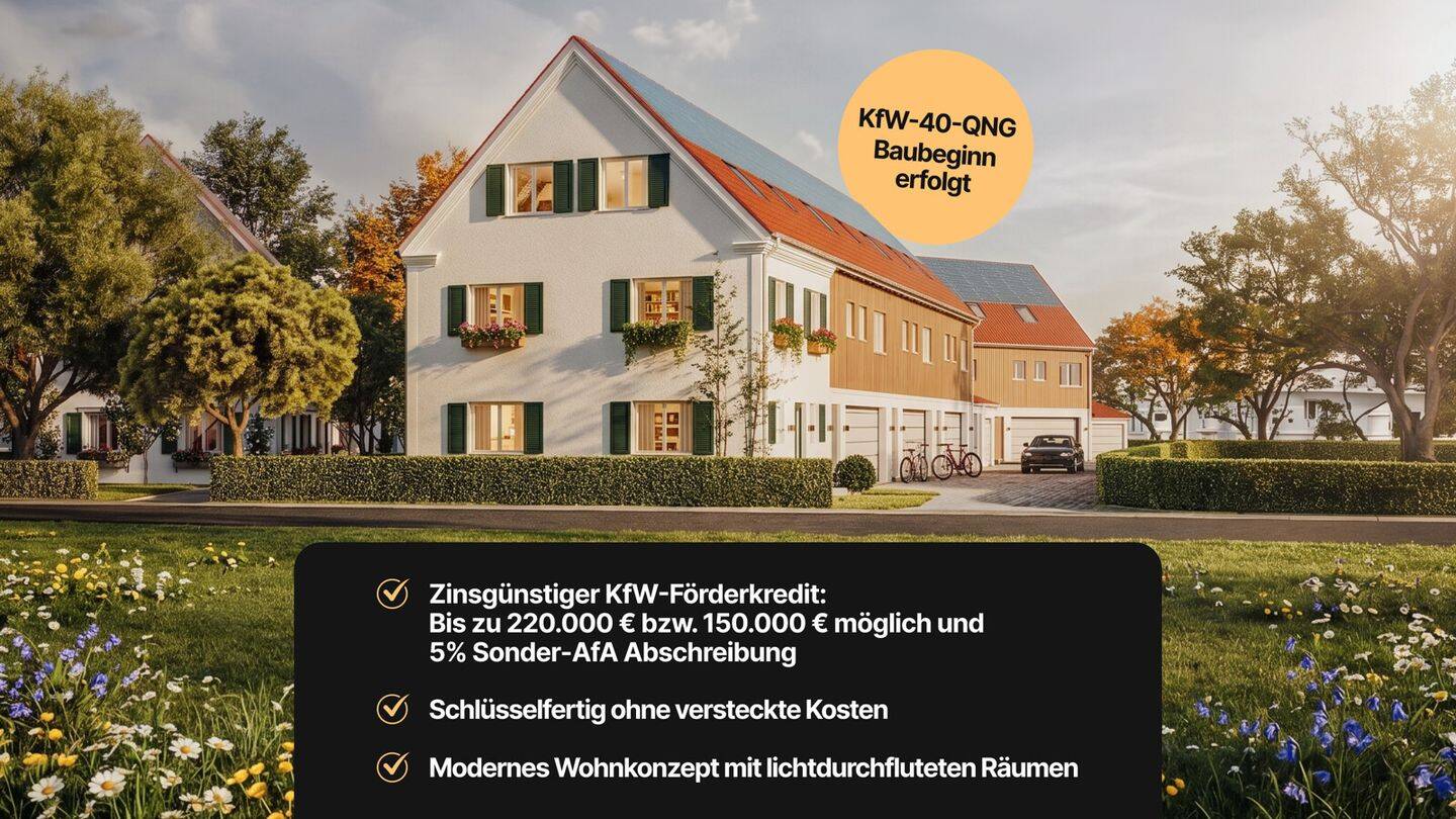 Schwabenhöfe Haus 6 /8 moderne Reihenhäuser in Landhausoptik im KfW-40-QNG Energieeffizienz-Standard, 86856 Hiltenfingen