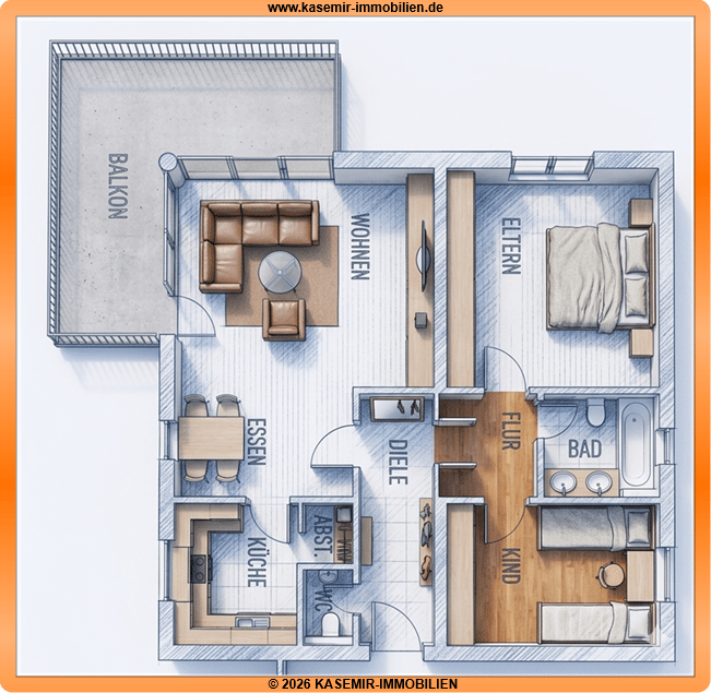3-ZKB Wohnung in Ehlscheid, 56581 Ehlscheid