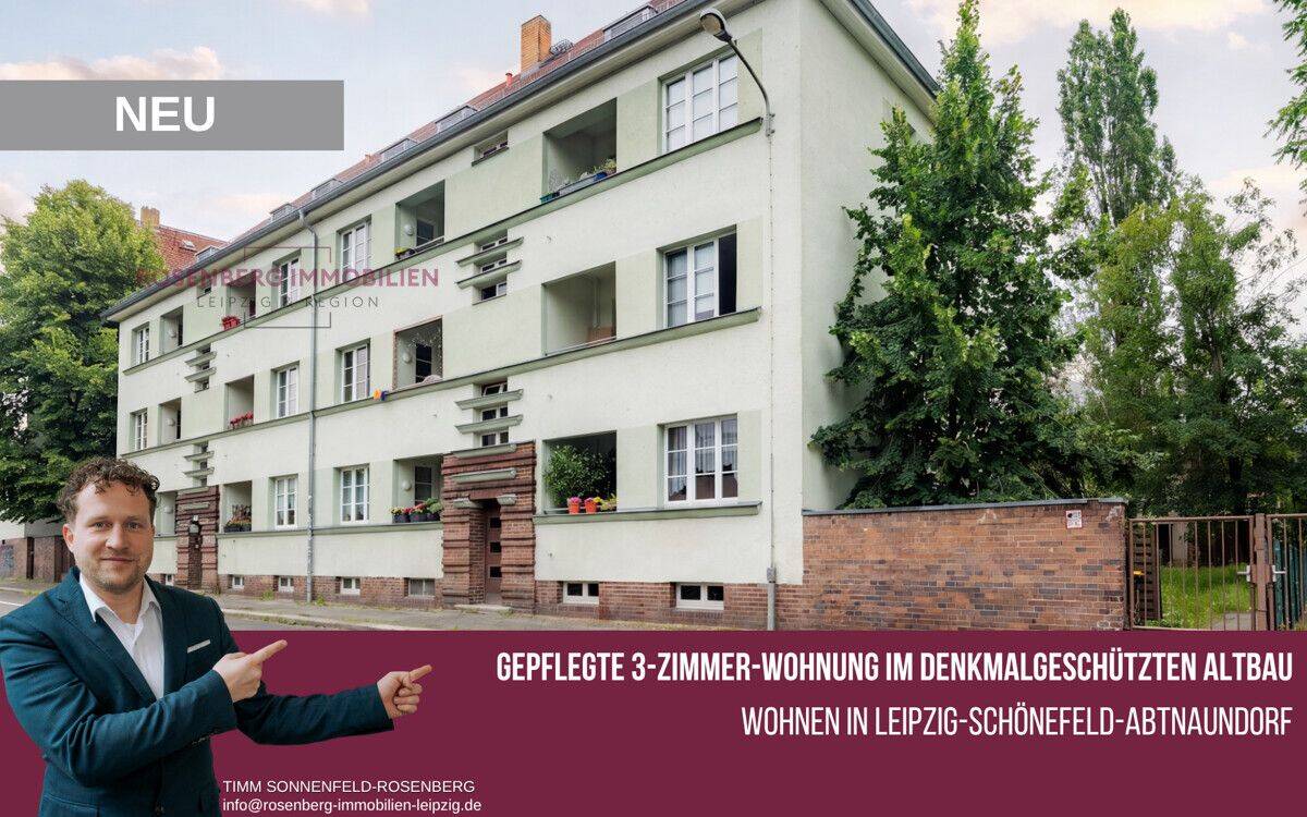 *Provisionsfrei für Käufer* Charmante 3-Raumwohnung im Hochparterre im Leipziger Nordosten!, 4347 Leipzig (Heiterblick Schönefeld Schönefeld-Abtnaundorf Schönefeld-Ost Thekla)