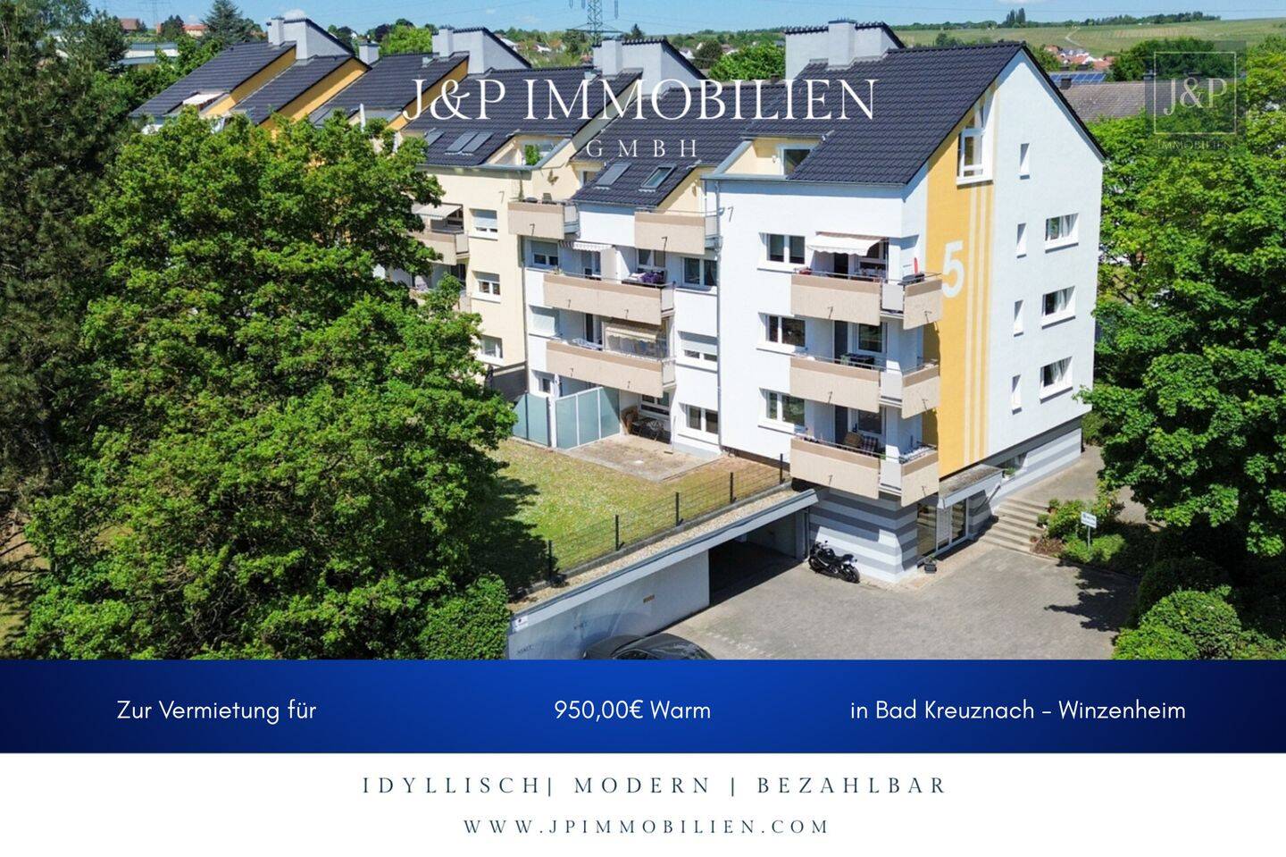 2017 sanierte Wohnanlage! Energieeffiziente und naturnahe 2-Zimmer-Wohnung mit großzügiger Terrasse!, 55545 Bad Kreuznach