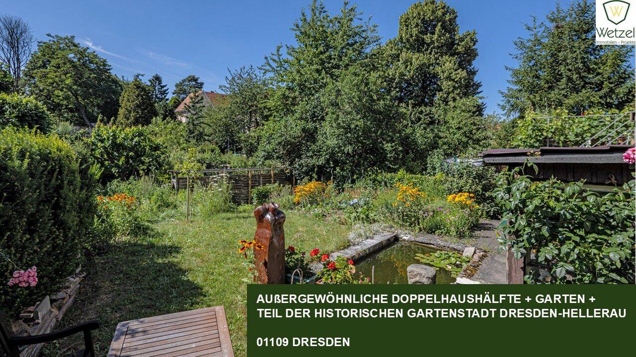 Historische Gartenstadt Hellerau – Doppelhaushälfte mit Garten und viel Potenzial für Familien, 1109 Dresden (Dresdener Heide Hellerau/Wilschdorf Hellerberge Industriegebiet Klotzsche Klotzsche)