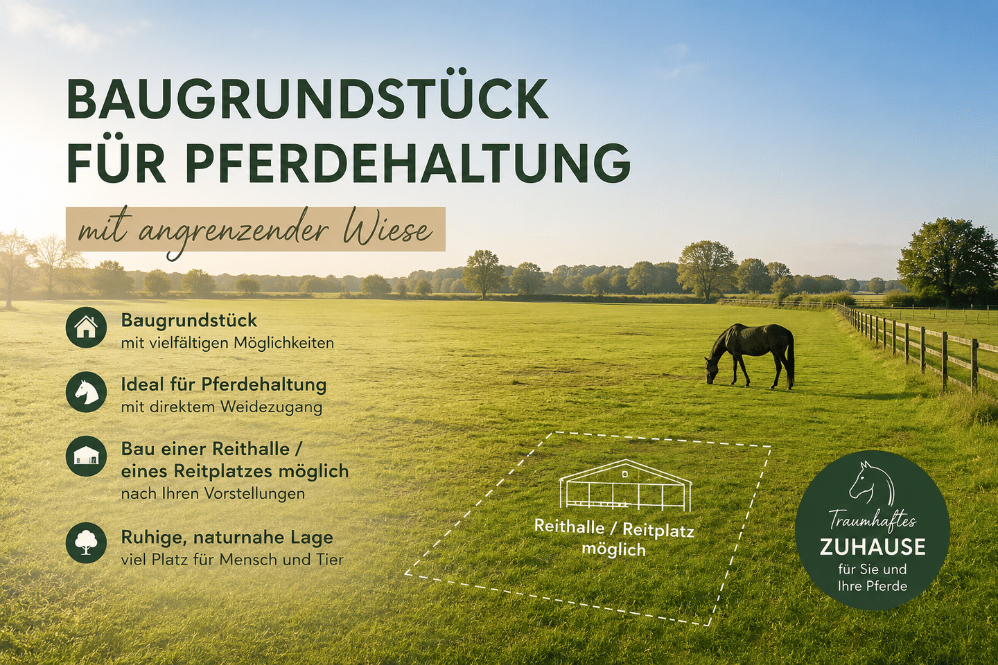 Baugrundstück zur Pferdehaltung (Bau einer Reithalle möglich), 31556 Wölpinghausen