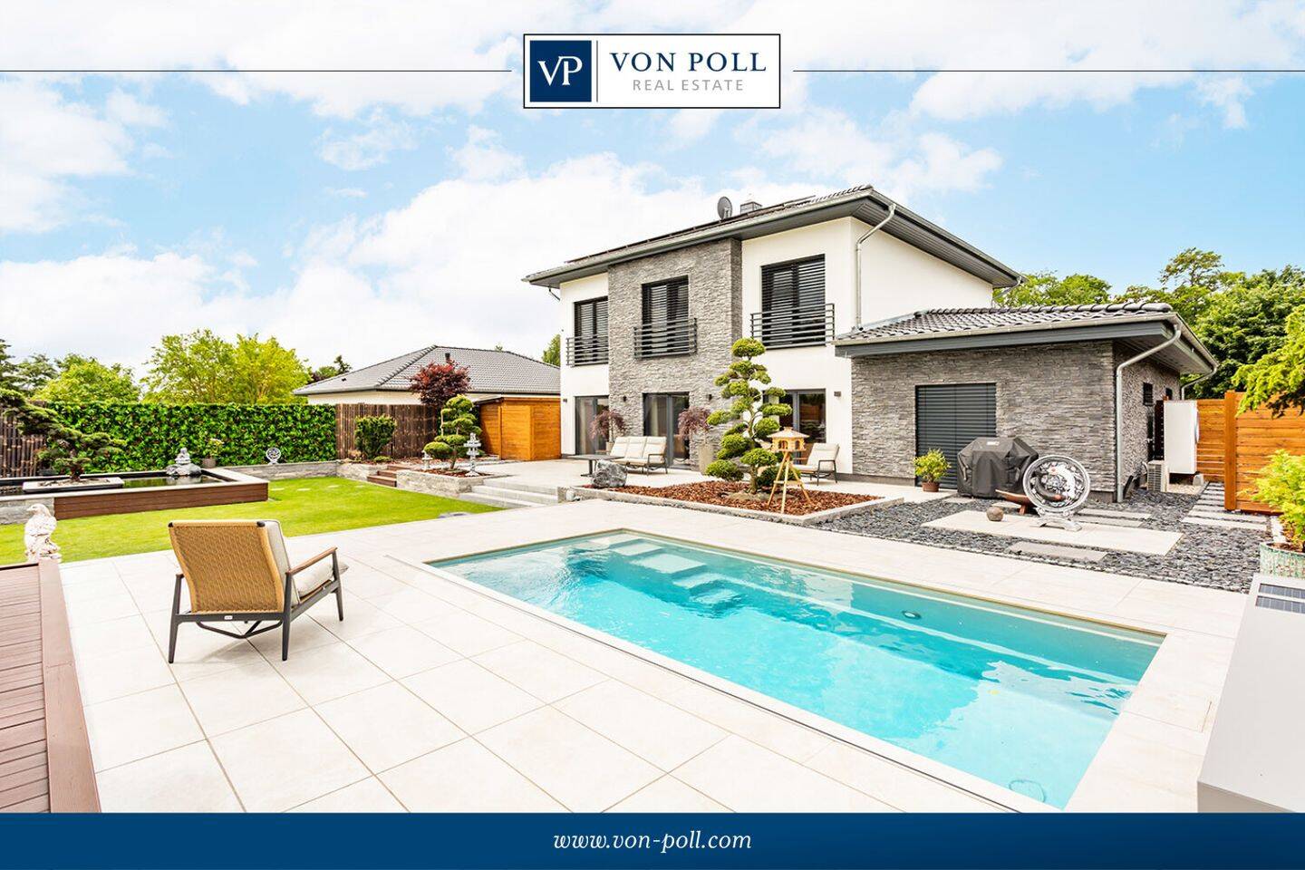Neuwertige Designer-Villa mit Salzwasser-Swimmingpool und Gartensauna in ruhiger Lage, 15326 Lebus