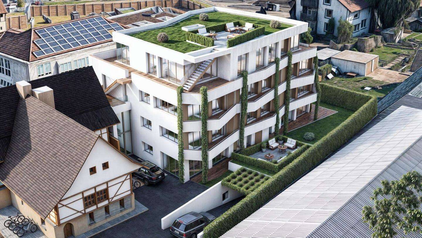 Exklusives Neubauobjekt – 3 Zimmer-EG-Wohnung mit außergewöhnlicher Terrasse und Gartenanteil, 79194 Gundelfingen