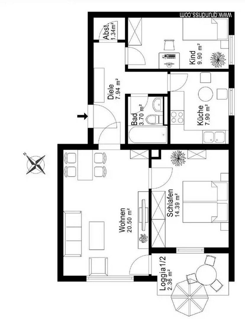 Mietwohnung, 3 Zimmer, 70 m², in München, 80807 München (Milbertshofen-Am Hart Schwabing-Freimann)