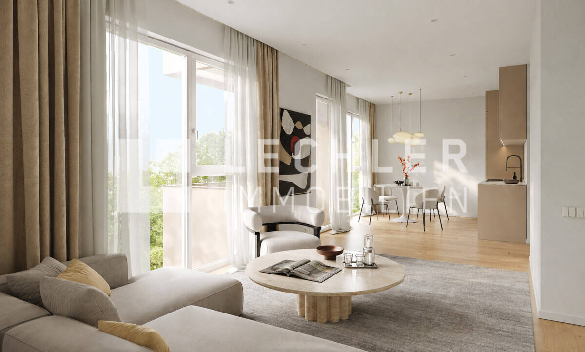 2,5-Zimmer-Neubauwohnung mit stilvoller Leichtigkeit und Westbalkon