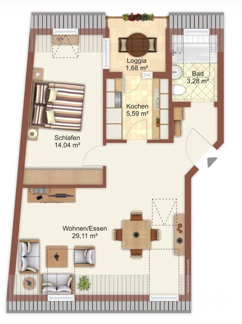 stilvolle 2-Zimmer-DG-Wohnung mit beeindruckender Raumhöhe – zentral in Mz-Kastel, von privat, 55252 Wiesbaden (Mainz-Kastel)