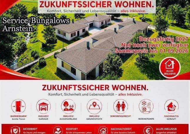 Zukunftssicher wohnen – Service Bungalows Arnstein – KfW 55, 97450 Arnstein