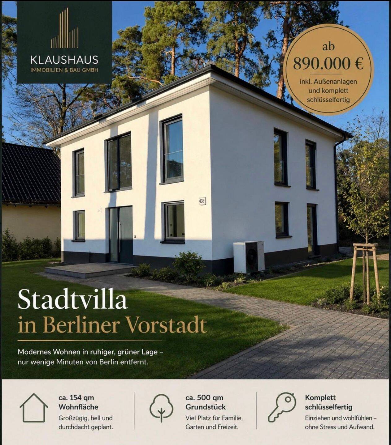 Hochwertige Stadtvilla im Erstbezug – exklusiv wohnen vor den Toren Berlins., 15827 Blankenfelde-Mahlow