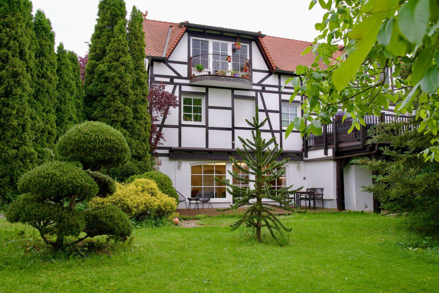 3-Zimmer-Wohnung mit Sauna, Terrasse & Garten – 120 m² +36 m² Terrasse im Fachwerkhaus in Oettersdorf, 7907 Oettersdorf