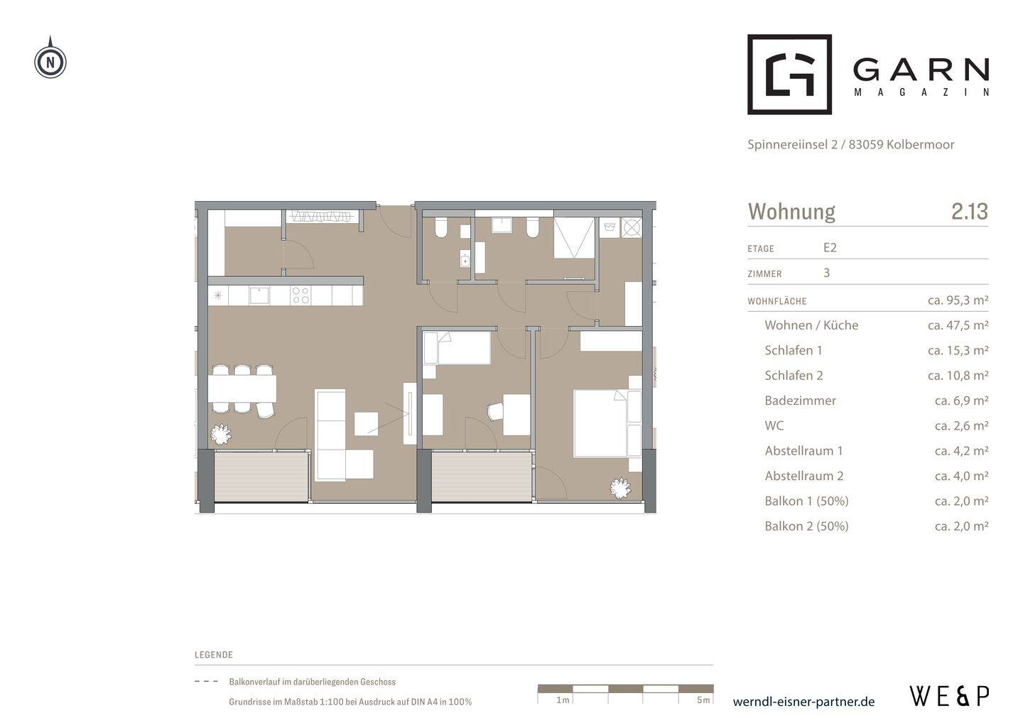 3-Zimmer-Neubauwohnung mit ca. 95 m², Südausrichtung und Bergblick über Kolbermoor, 83059 Kolbermoor