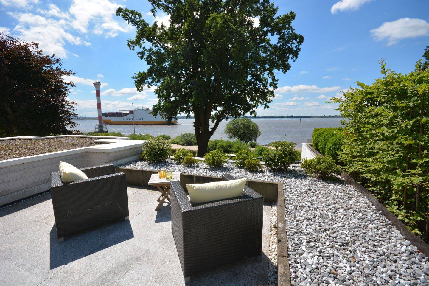Panorama-Elbblick am Strand, 22587 Hamburg (Altona)