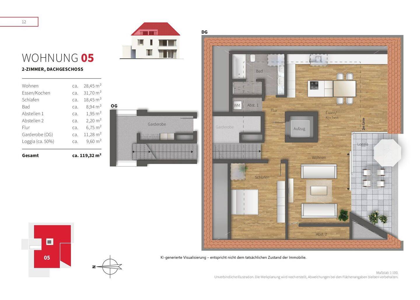 Penthouse-Wohnung in Bad Wörishofen – Modernität trifft auf gefördertes Effizienzhaus 40!, 86825 Bad Wörishofen