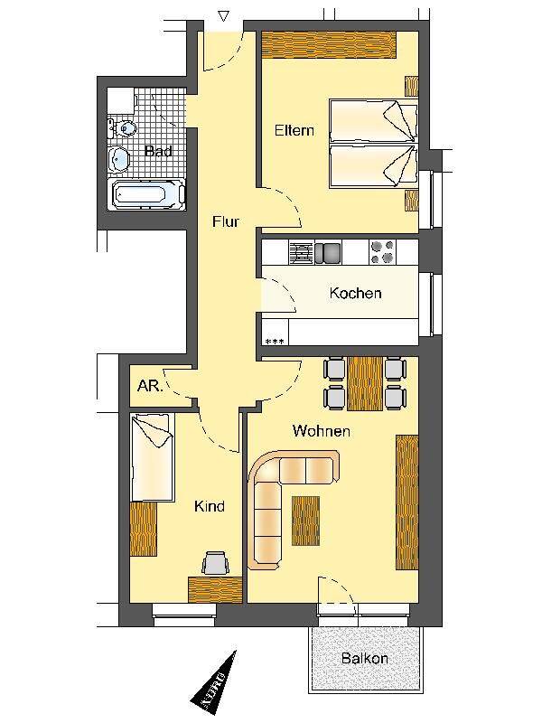 Jetzt schnell sein! Wundervolle 3-Zimmer-Wohnung mit Balkon und schönem Ausblick, 59557 Lippstadt