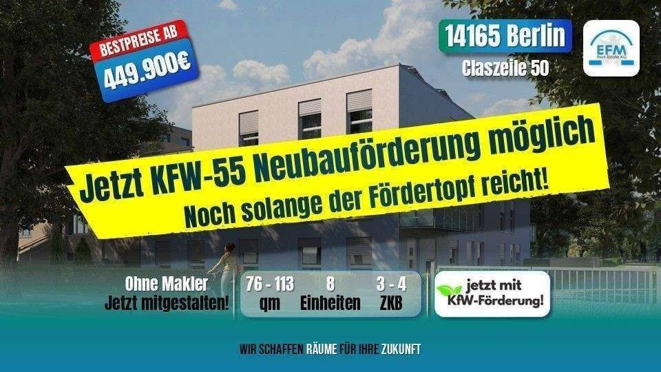 ++ZINS-/MIET-/ENERGIESPAREND++ 3 ZKB mit KfW 100.000€-Darlehen, 14165 Berlin (Steglitz-Zehlendorf Zehlendorf)