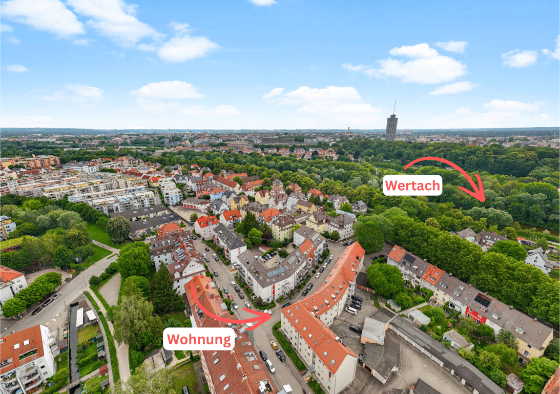 Inkl. Garage: Großzügige Wohnung in Laufnähe zur Wertach!, 86157 Augsburg (Kriegshaber Pfersee)