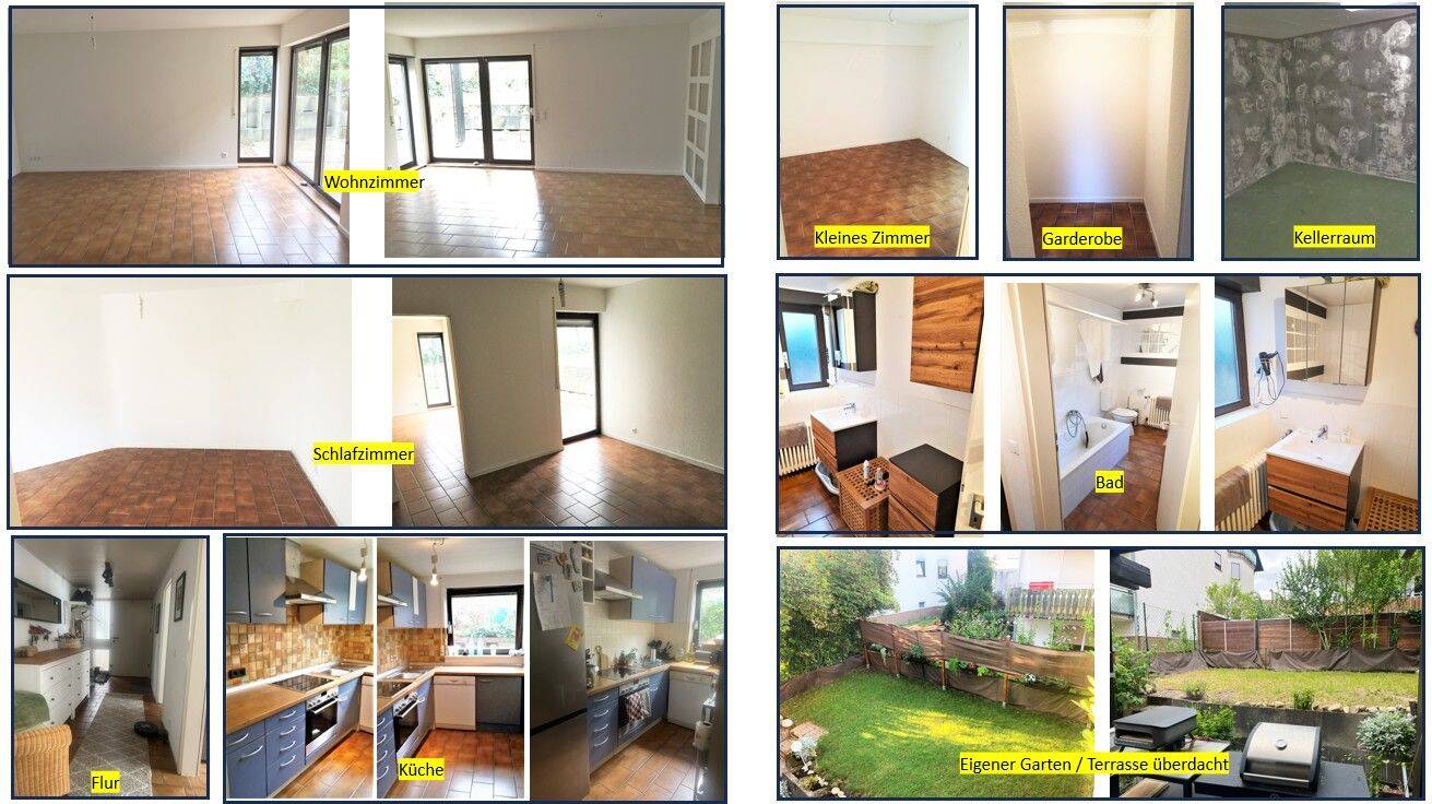 Gepflegte 2,5-Zimmer-Souterrainwohnung und eigenem Garten Leimen, 69181 Leimen