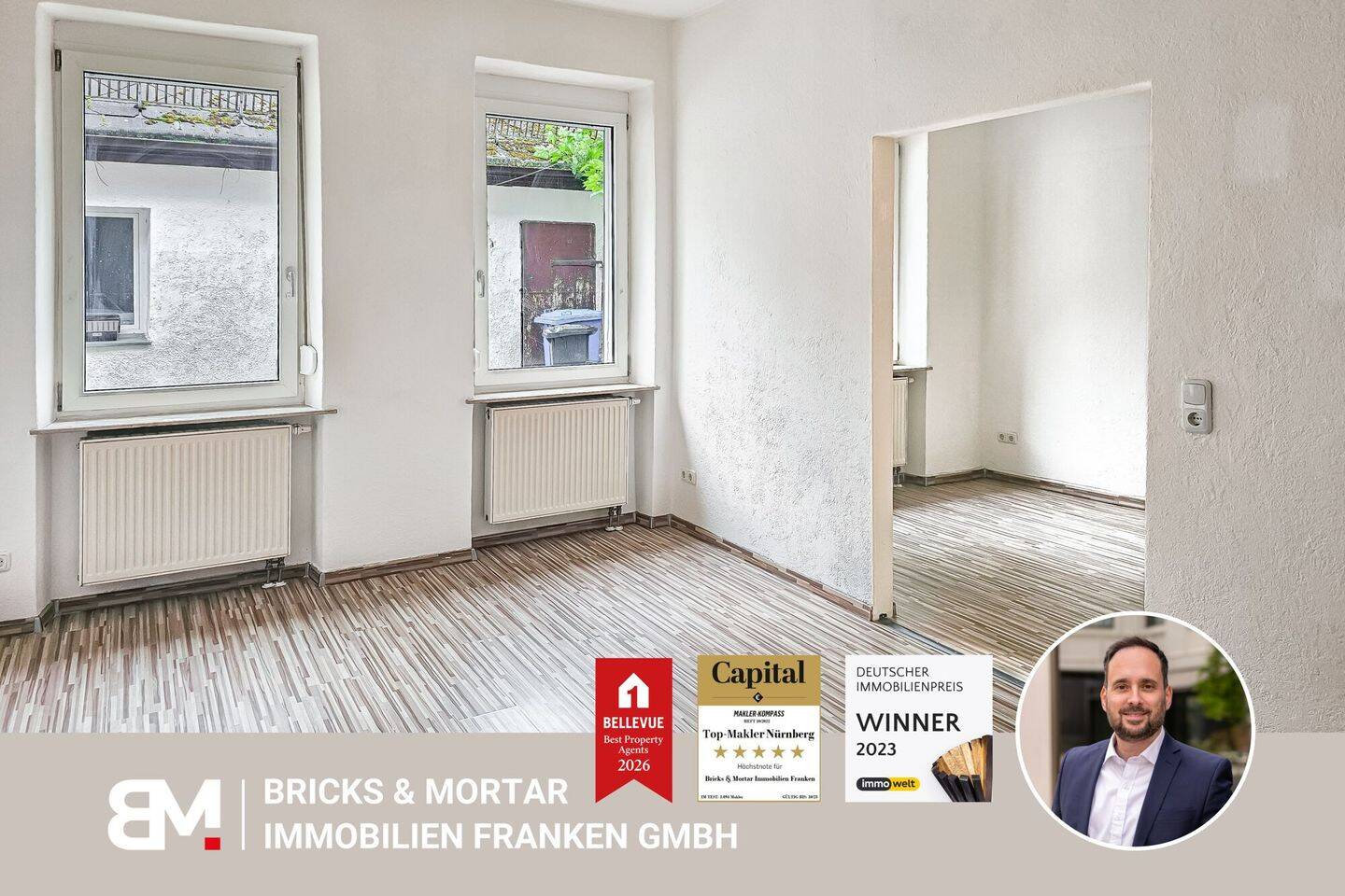 Charmante 2-Zimmer-Altbauwohnung im Erdgeschoss, bezugsfrei, 90762 Fürth (Innenstadt)