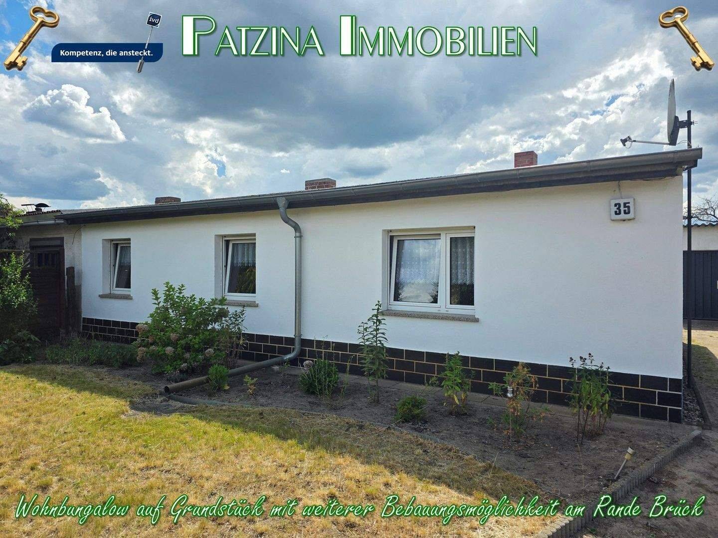 Wohnbungalow auf Grundstück mit weiterer Bebauungsmöglichkeit am Rande von Brück, 14822 Brück
