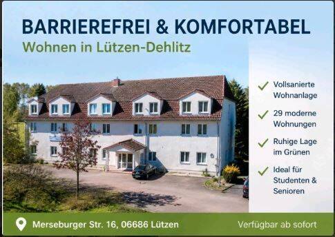 1-Zi.-Apartem. b. Leipzig, f. StudentInnen u. SeniorInnen geeig., 6686 Lützen
