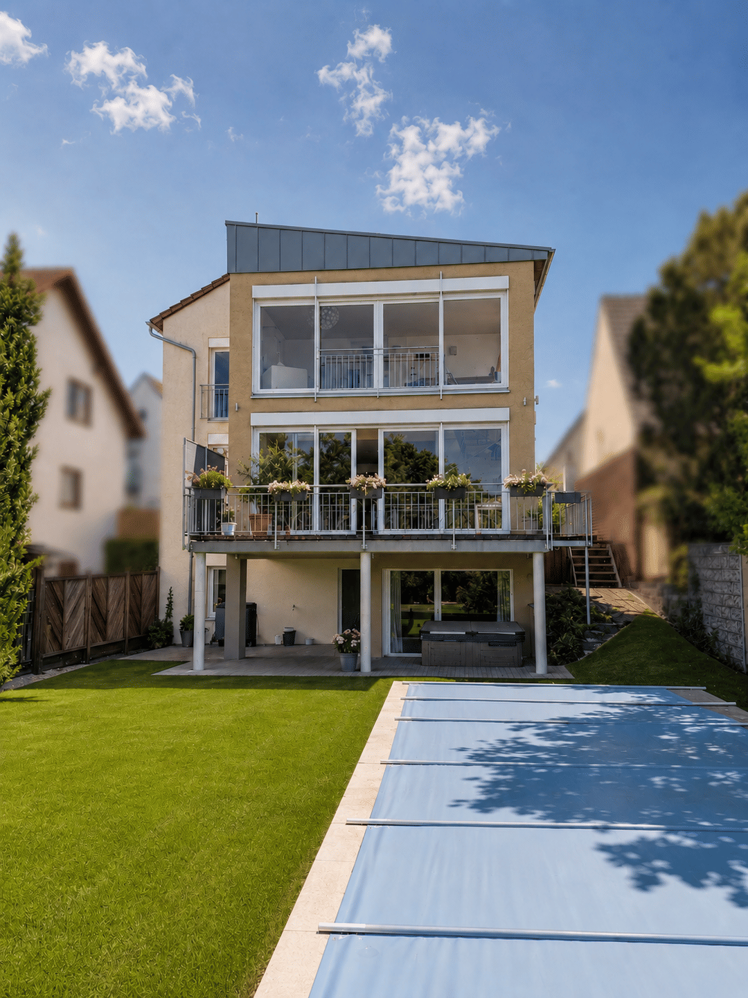 Wohnen, Arbeiten, Mehrgenerationen: 310 m² Wohnfläche, Büroeinheit, Pool & Energieeffizienz, 67373 Dudenhofen