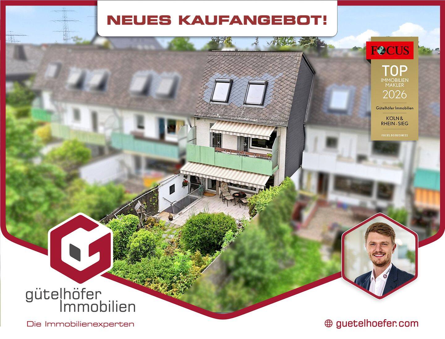 Familienidylle! Solides Reihenmittelhaus mit Einbauküche, Garage, Balkon, Garten und Kaminzimmer, 53340 Meckenheim