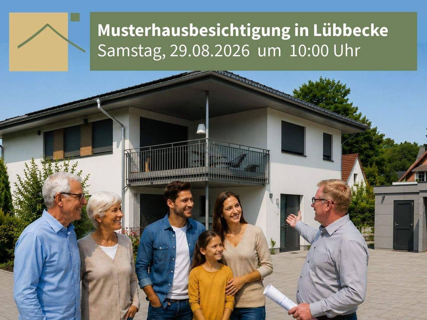 Musterhaus-Besichtigung in Lübbecke: Moderne Obergeschosswohnung mit Balkon & Carport, 32312 Lübbecke