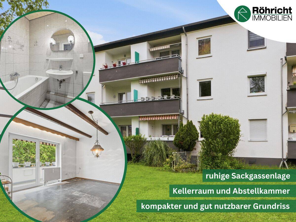 Verwirklichen Sie Ihre Wohnideen: Kompakte 3-Zimmer-Wohnung mit Loggia in ruhiger Sackgassenlage, 51061 Köln (Mülheim Dünnwald Flittard Höhenhaus Stammheim)