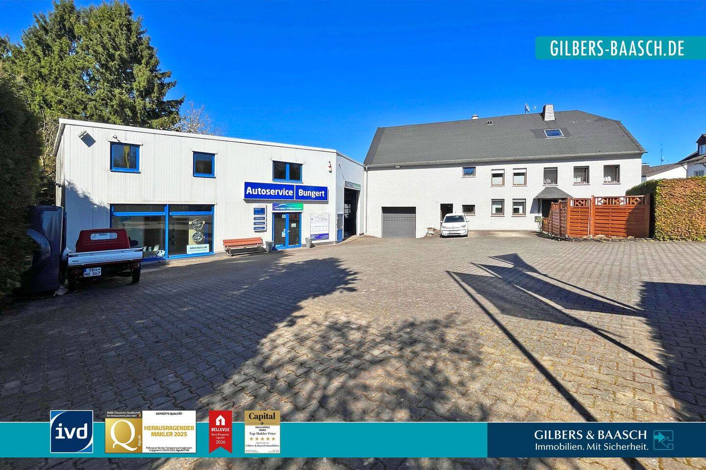 Vielseitiges Wohnhaus mit zwei Einheiten und Gewerbehalle auf großzügigem Grundstück, 54316 Pluwig