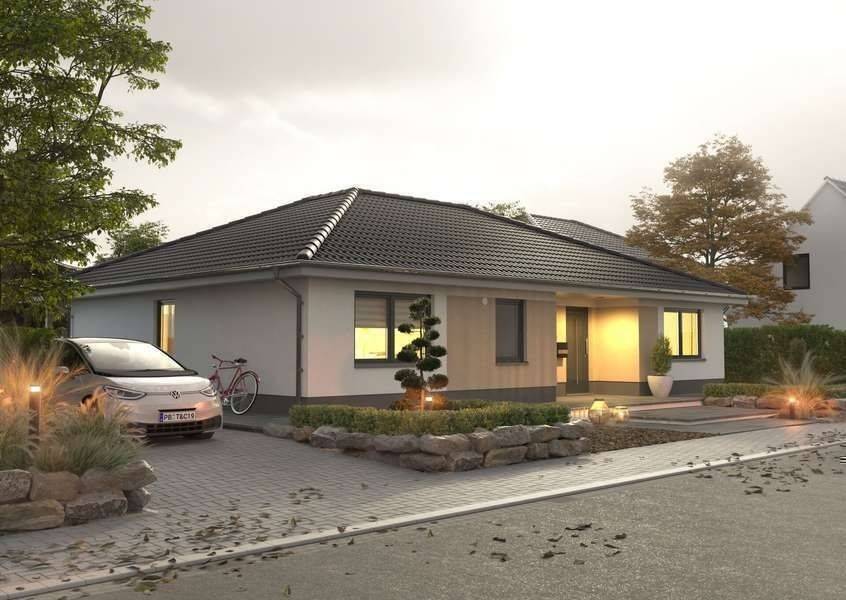 Winkelbungalow mit Einliegerwohnung, Preis inkl. Grundstück, massiv gebaut, 67808 Steinbach am Donnersberg