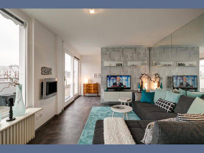 Möbliert: Moderne 2,5 Zi-Dachterrassenwohnung, 80335 München (Altstadt-Lehel Ludwigsvorstadt-Isarvorstadt Maxvorstadt Neuhausen-Nymphenburg Schwanthalerhöhe)