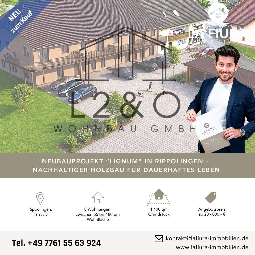 Neubauprojekt LIGNUM – Barrierefreie 3,5-Zi.-ETW mit schönem Südbalkon & inkl. Küche, 79713 Bad Säckingen
