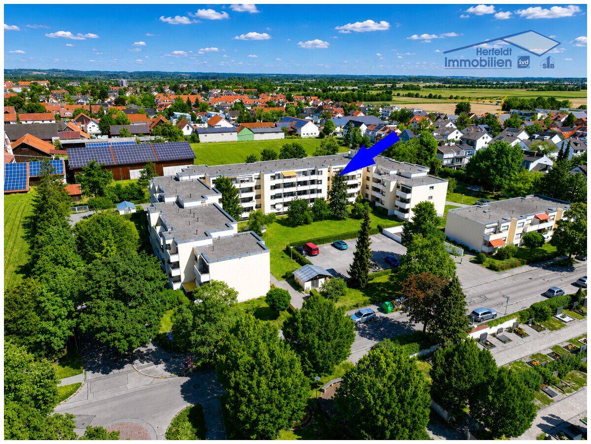 Bezugsfreie, renovierte 3,5-Zimmer-Wohnung mit Südbalkon und TG-Stellplatz in ruhiger Lage, 85375 Neufahrn b. Freising