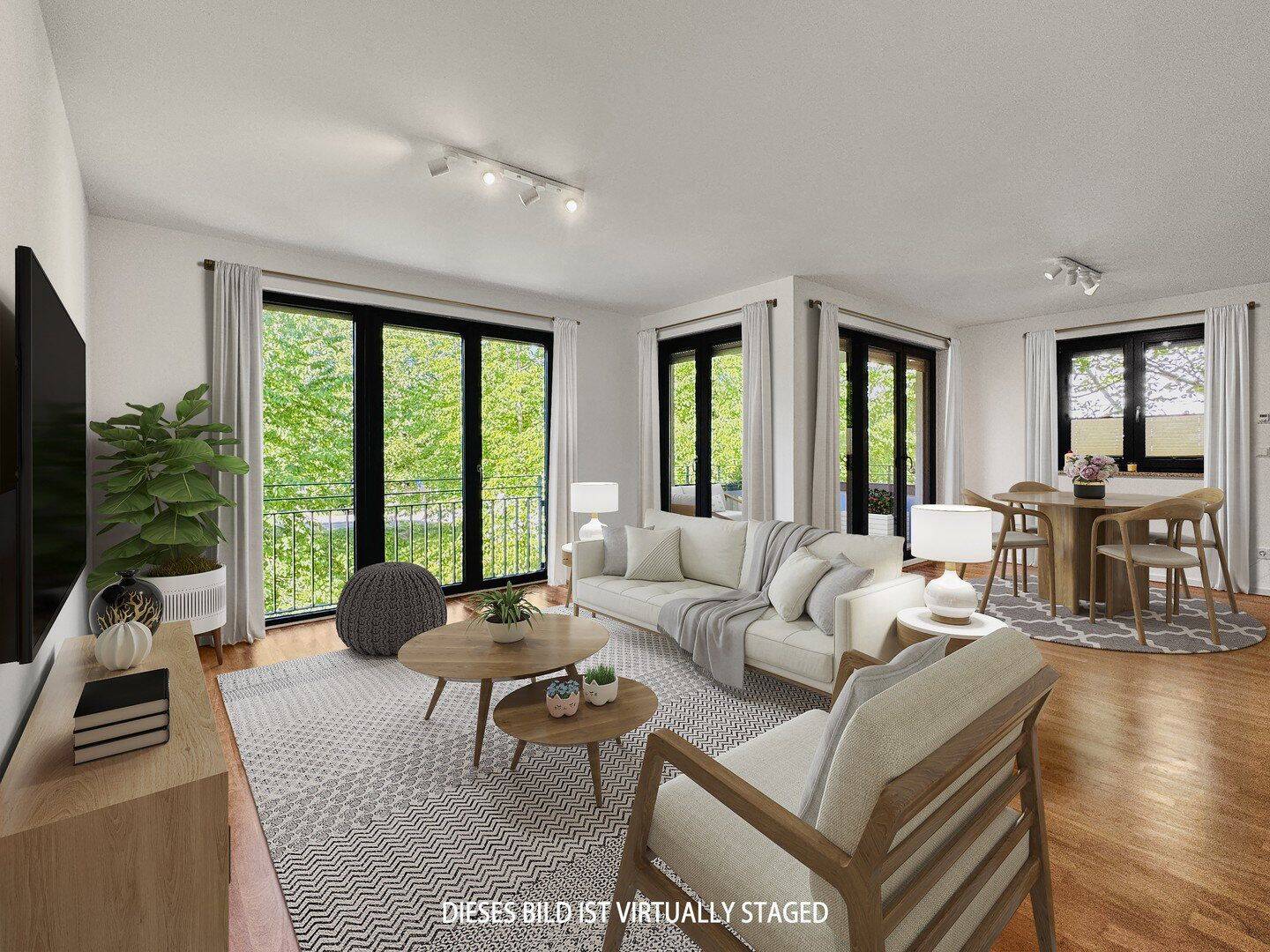 Bogenhausen-Oberföhring: Moderne, renovierte 3-Zi.-Wohnung nahe Isarhochufer (89 m², Süd-Balkon, TG), 81925 München (Bogenhausen)