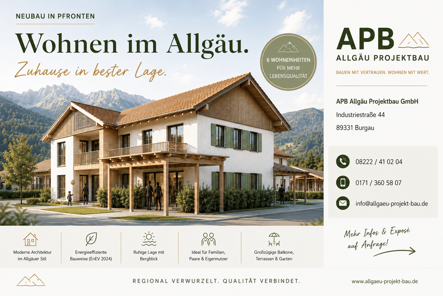 Neubau in Pfronten – Mehrfamilienhaus mit 6 Wohnheiten EG Barrierefrei, 87459 Pfronten