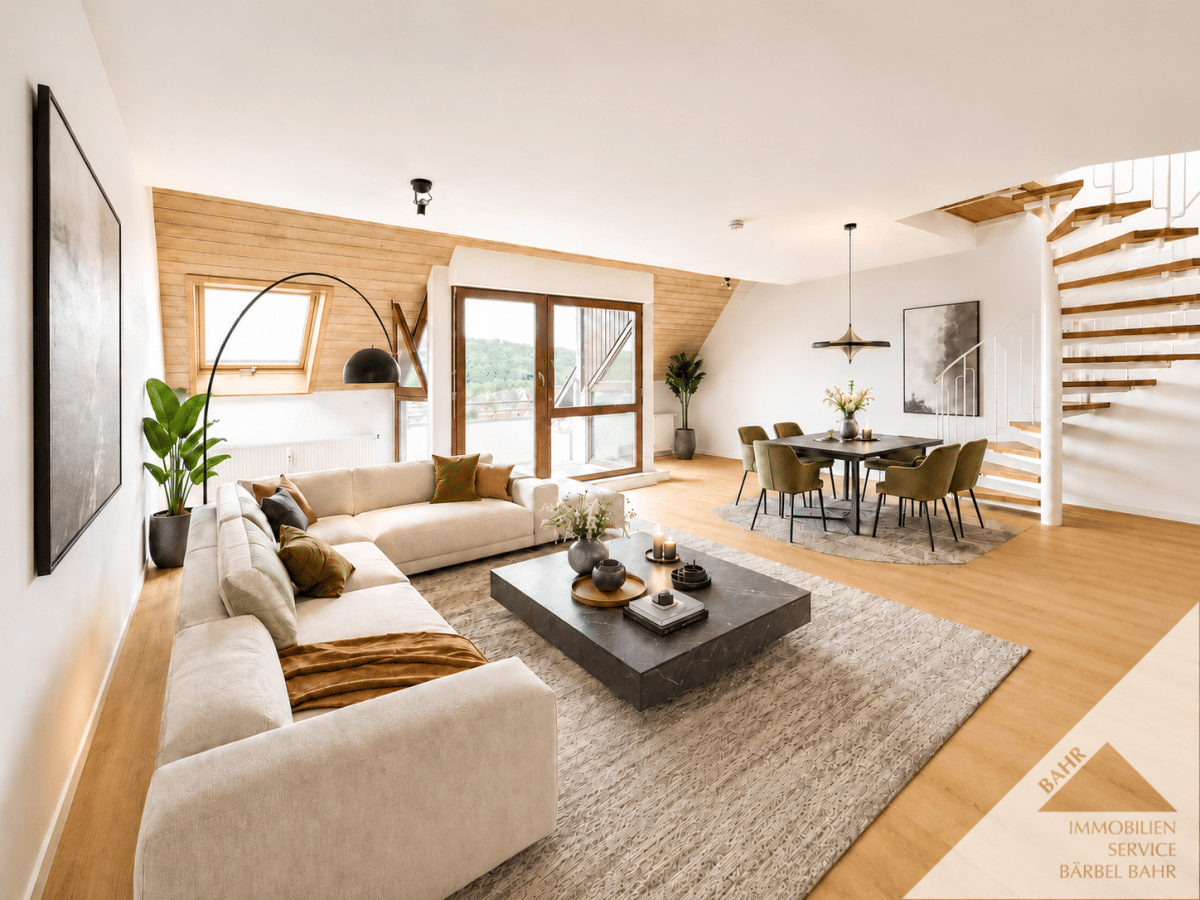 Lichtdurchflutete Maisonette-Wohnung mit Balkon, Tiefgarage und schöner Aussicht, 71134 Aidlingen