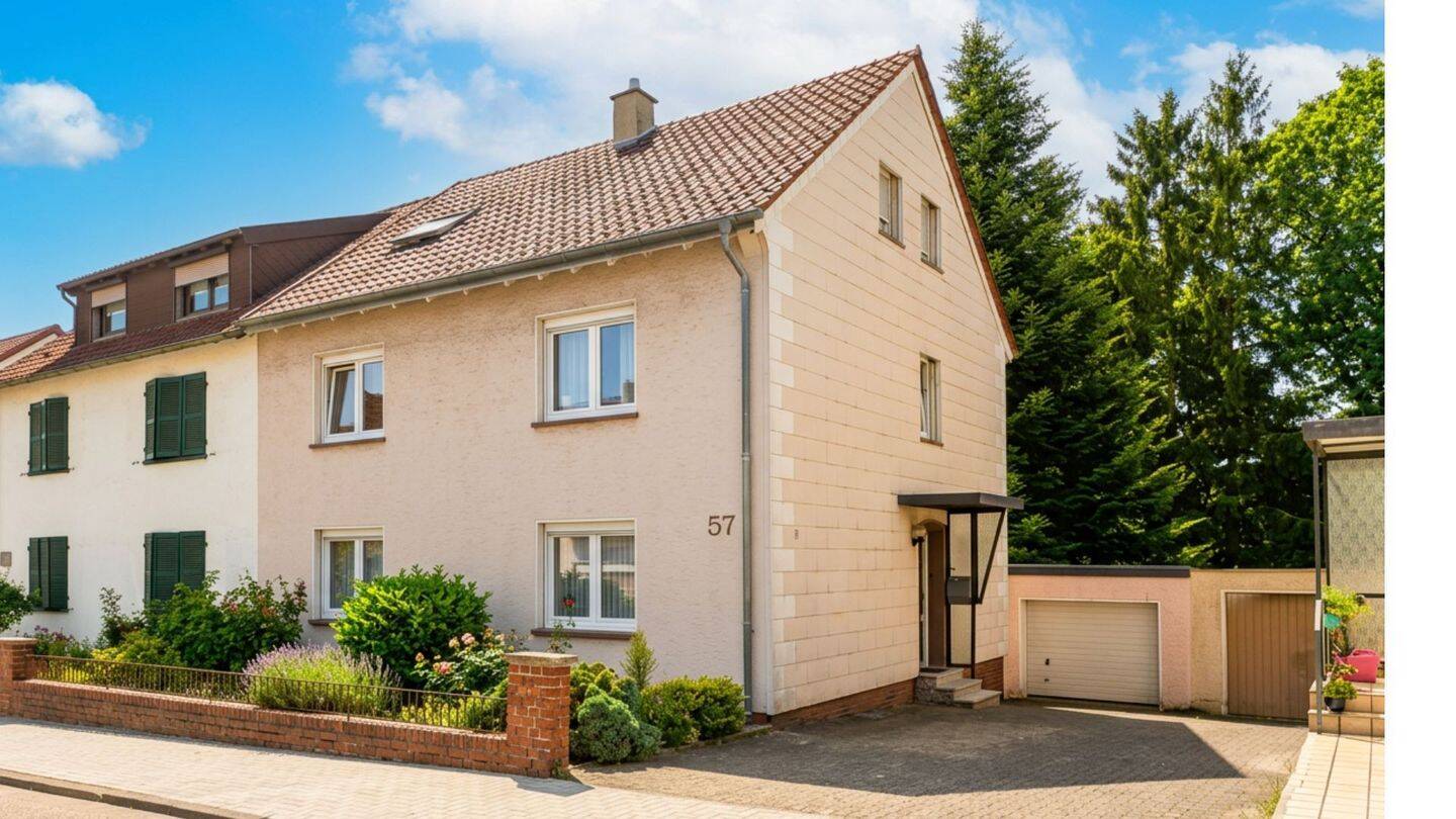 DHH mit 8 Zimmern, 3 Bädern, 2 Küchen, incl. Ferienwohnung, Garten und Garage, 66386 St. Ingbert