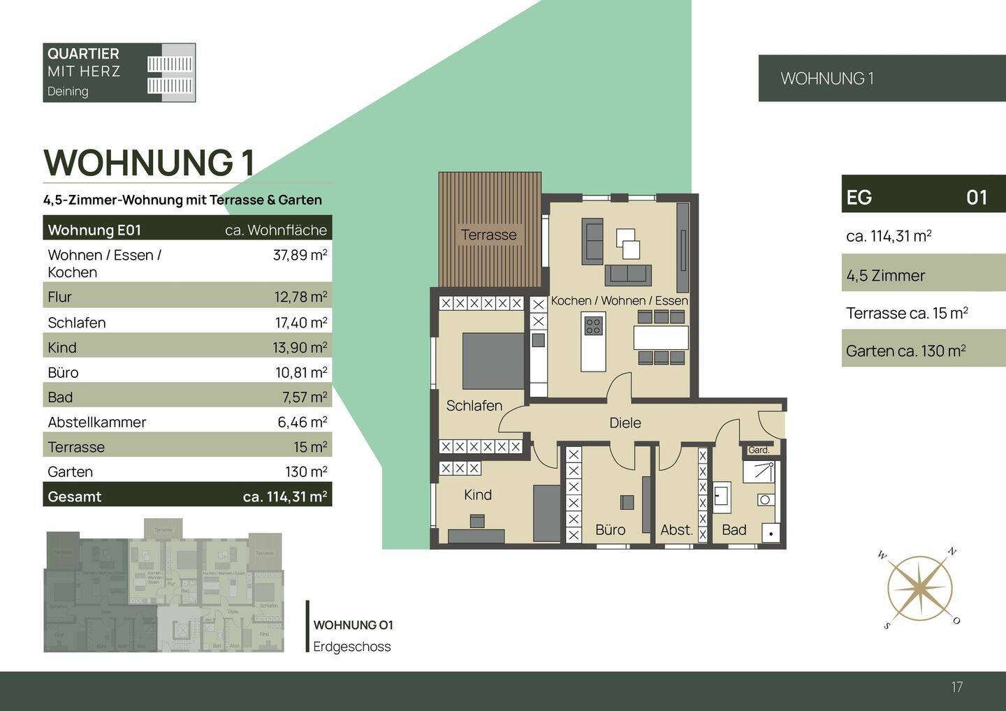 QUARTIER mit Herz   in   Deining Bürgermeister-Keckl-Straße 49:    Neubau von 9 Eigentumswohnungen, 92364 Deining